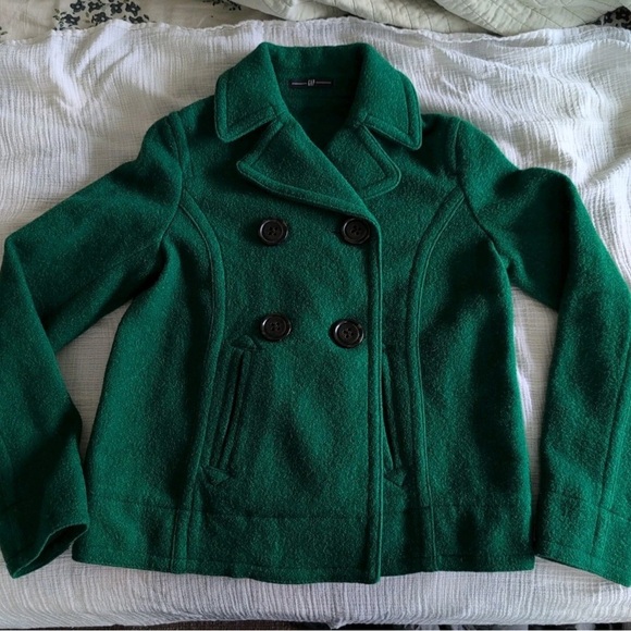 GAP Jackets & Blazers - GAP Women's Green Pea Coat Size XS